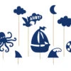 Caketopper Ahoy 22,5cm 9st -Feestartikelen Winkel caketopper ahoy 225cm 9st