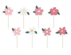 Caketopper Bloemen 14,5cm 8st