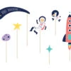 Caketopper Space 24,5cm 7st -Feestartikelen Winkel caketopper space 245cm 7st