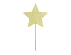 Caketopper Sterren Goud 11,5cm 6st -Feestartikelen Winkel caketopper sterren goud 115cm 6st 1