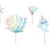Caketopper Zeedieren 15,5cm 4st -Feestartikelen Winkel caketopper zeedieren 155cm 4st