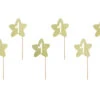 Caketoppers 1 Jaar Goud 6st -Feestartikelen Winkel caketoppers 1 jaar goud 6st