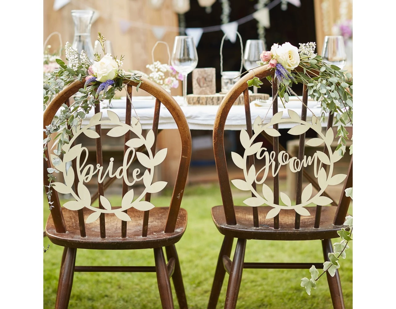 Chair Signs Bride & Groom 4 Chair Signs Bride & Groom - Afbeelding 2