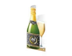 Champagne Kaart 86 Jaar 18cm
