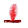 Charleston Hoofdband Met Veer Rood -Feestartikelen Winkel charleston hoofdband met veer rood