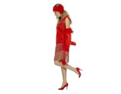 Charleston Jurk Flapper Rood -Feestartikelen Winkel charleston jurk flapper rood 2