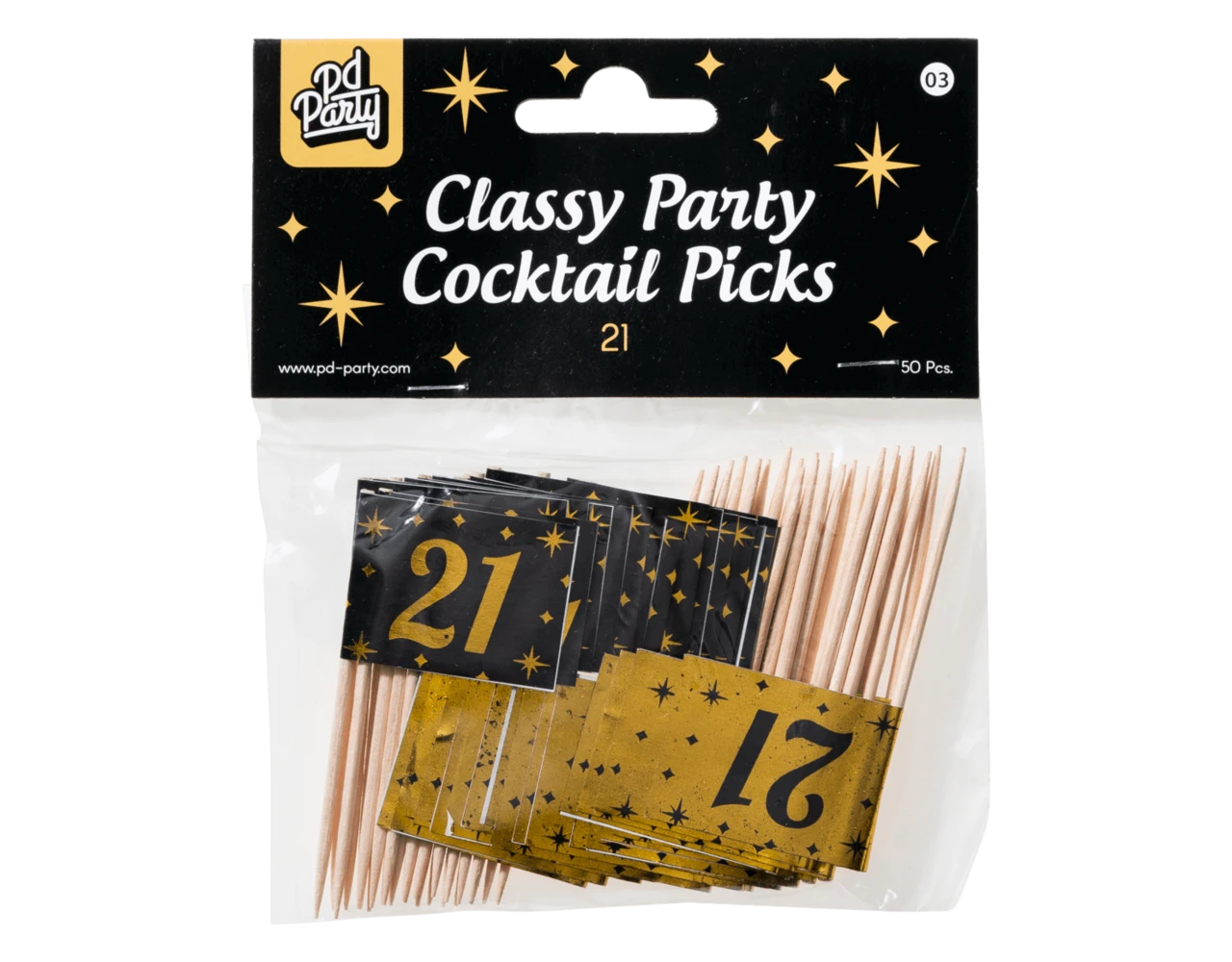 Cocktailprikkers 21 Jaar 6,5cm 50st 4 Cocktailprikkers 21 Jaar 6,5cm 50st - Afbeelding 2