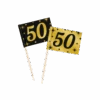 Cocktailprikkers 50 Jaar 6,5cm 50st -Feestartikelen Winkel cocktailprikkers 50 jaar 65cm 50st