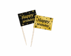 Cocktailprikkers Happy Birthday 6,5cm 50st