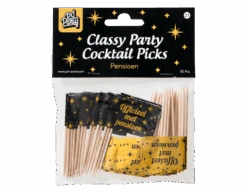 Cocktailprikkers Pensioen 6,5cm 50st -Feestartikelen Winkel cocktailprikkers pensioen 65cm 50st 1