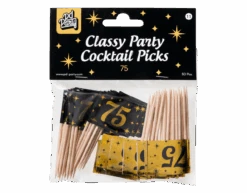 Cocktailprikkers75 Jaar 6,5cm 50st -Feestartikelen Winkel cocktailprikkers75 jaar 65cm 50st 1
