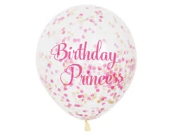 Confetti Ballonnen Birthday Princess 30cm 6st