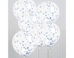 Confetti Ballonnen Blauw 30cm 6st -Feestartikelen Winkel confetti ballonnen blauw 30cm 6st 2