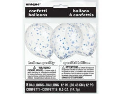 Confetti Ballonnen Blauw 30cm 6st -Feestartikelen Winkel confetti ballonnen blauw 30cm 6st 3
