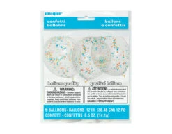 Confetti Ballonnen Gekleurd 30,5cm 6st -Feestartikelen Winkel confetti ballonnen gekleurd 305cm 6st 3