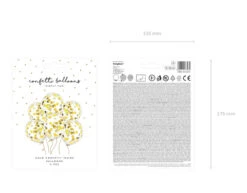 Confetti Ballonnen Goud Deluxe 30cm 6st -Feestartikelen Winkel confetti ballonnen goud deluxe 30cm 6st 2