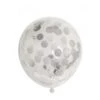 Confetti Ballonnen Zilver 30cm 6st -Feestartikelen Winkel confetti ballonnen zilver 30cm 6st