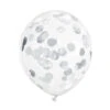 Confetti Ballonnen Zilver Deluxe 30cm 6st -Feestartikelen Winkel confetti ballonnen zilver deluxe 30cm 6st