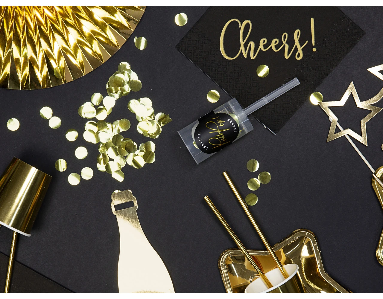 Confetti Kanon Goud 18cm 4 Confetti Kanon Goud 18cm - Afbeelding 2