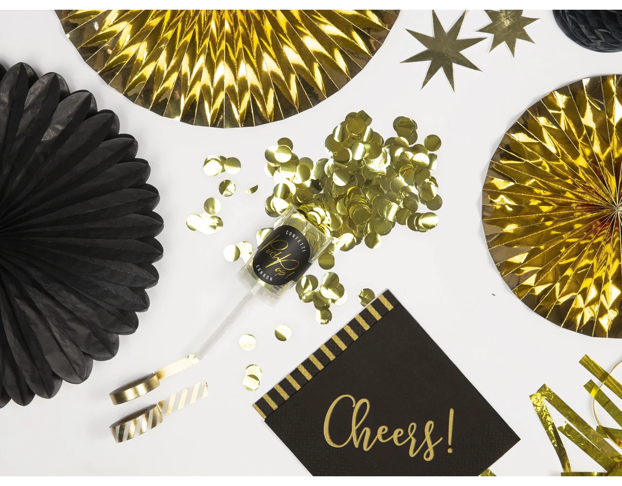 Confetti Kanon Goud 18cm 5 Confetti Kanon Goud 18cm - Afbeelding 3