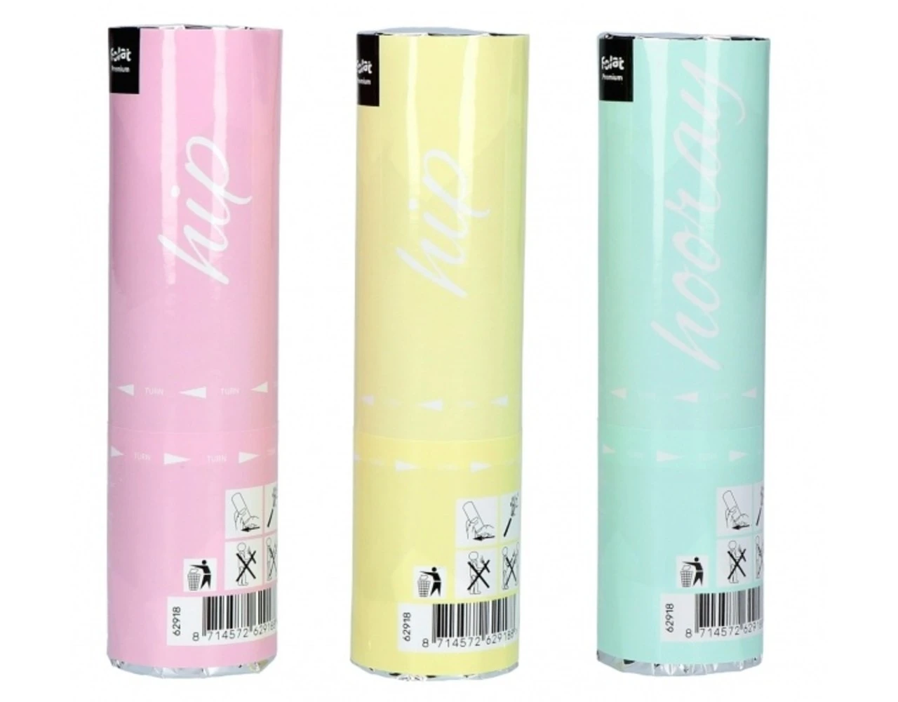 Confetti Kanonnen Set Pastel 15cm 3st 3 Confetti Kanonnen Set Pastel 15cm 3st