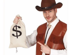 Cowboy Tas Geld 42cm -Feestartikelen Winkel cowboy tas geld 42cm 1