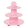 Cupcake Etagere Stippen Roze 34cm -Feestartikelen Winkel cupcake etagere stippen roze 34cm