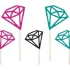 Cupcake Toppers Diamant 25,5cm 5st 1 Cupcake Toppers Diamant 25,5cm 5st -Feestartikelen Winkel cupcake toppers diamant 255cm 5st