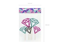 Cupcake Toppers Diamant 25,5cm 5st -Feestartikelen Winkel cupcake toppers diamant 255cm 5st 2