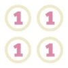 Decoratie 1 Jaar Roze 5,5cm 4st -Feestartikelen Winkel decoratie 1 jaar roze 55cm 4st