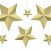 Decoratie Sterren Goud 6st -Feestartikelen Winkel decoratie sterren goud 6st