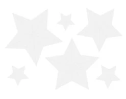 Decoratie Sterren Wit 6st -Feestartikelen Winkel decoratie sterren wit 6st 2