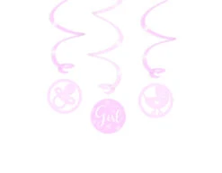 Decoratie Swirl Het Is Een Meisje 30cm 8st