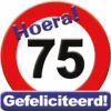 Deurbord 75 Jaar Verkeersbord 50cm -Feestartikelen Winkel deurbord 75 jaar verkeersbord 50cm