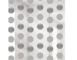 Deurgordijn Bolletjes Zilver 2,13m -Feestartikelen Winkel deurgordijn bolletjes zilver 213m 2