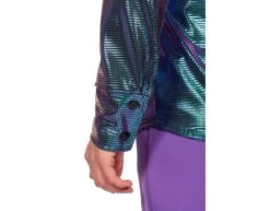 Disco Blouse Metallic Paars Blauw -Feestartikelen Winkel disco blouse metallic paars blauw 3