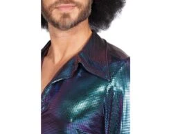 Disco Blouse Metallic Paars Blauw -Feestartikelen Winkel disco blouse metallic paars blauw 5