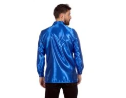 Disco Blouse Ruches Blauw -Feestartikelen Winkel disco blouse ruches blauw 3