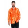 Disco Blouse Ruches Donkeroranje -Feestartikelen Winkel disco blouse ruches donkeroranje
