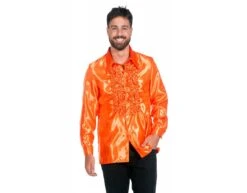 Disco Blouse Ruches Donkeroranje