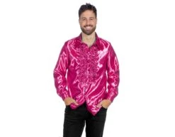 Disco Blouse Ruches Fuchsia