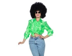 Disco Blouse Ruches Groen -Feestartikelen Winkel disco blouse ruches groen 1