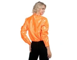 Disco Blouse Ruches Oranje -Feestartikelen Winkel disco blouse ruches oranje 5