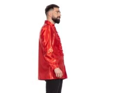 Disco Blouse Ruches Rood Dames -Feestartikelen Winkel disco blouse ruches rood dames 3