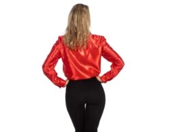 Disco Blouse Ruches Rood Dames -Feestartikelen Winkel disco blouse ruches rood dames 4