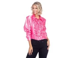 Disco Blouse Ruches Roze Dames