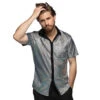 Disco Shirt Metallic Zilver -Feestartikelen Winkel disco shirt metallic zilver