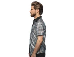 Disco Shirt Metallic Zilver -Feestartikelen Winkel disco shirt metallic zilver 3