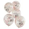 Doorzichtige Confetti Ballonnen 40 Jaar 30cm 5st -Feestartikelen Winkel doorzichtige confetti ballonnen 40 jaar 30cm 5st