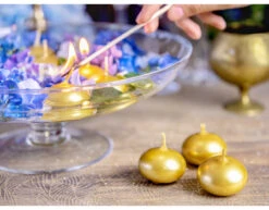 Drijfkaarsen Goud 4cm 50st -Feestartikelen Winkel drijfkaarsen goud 4cm 50st 5